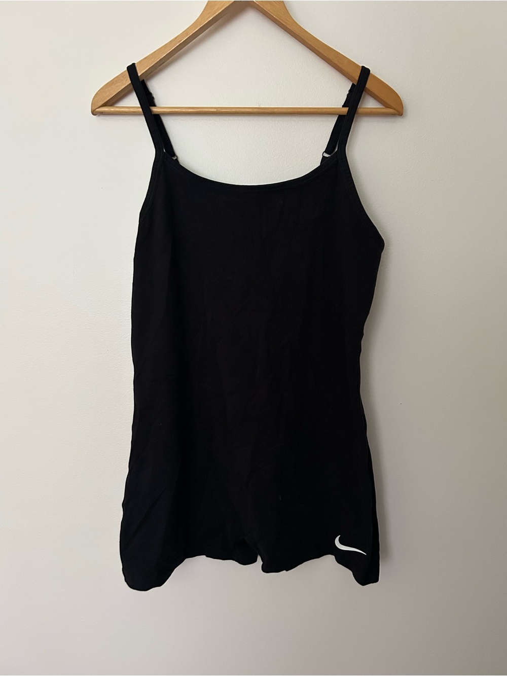 Nike Black Spaghetti-Strap Romper with Swoosh